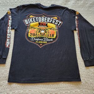 Biketoberfest 2018 Daytona Beach Official Logo Men T-Shirt Long Sleeves Sz Large